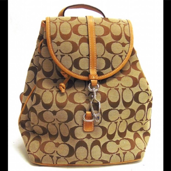 coach logo backpack